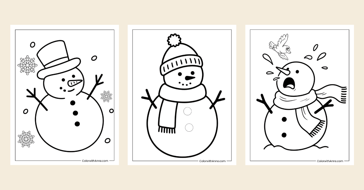 snowman coloring pages banner