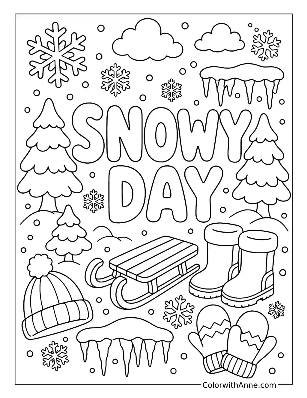 Snowy Day coloring page