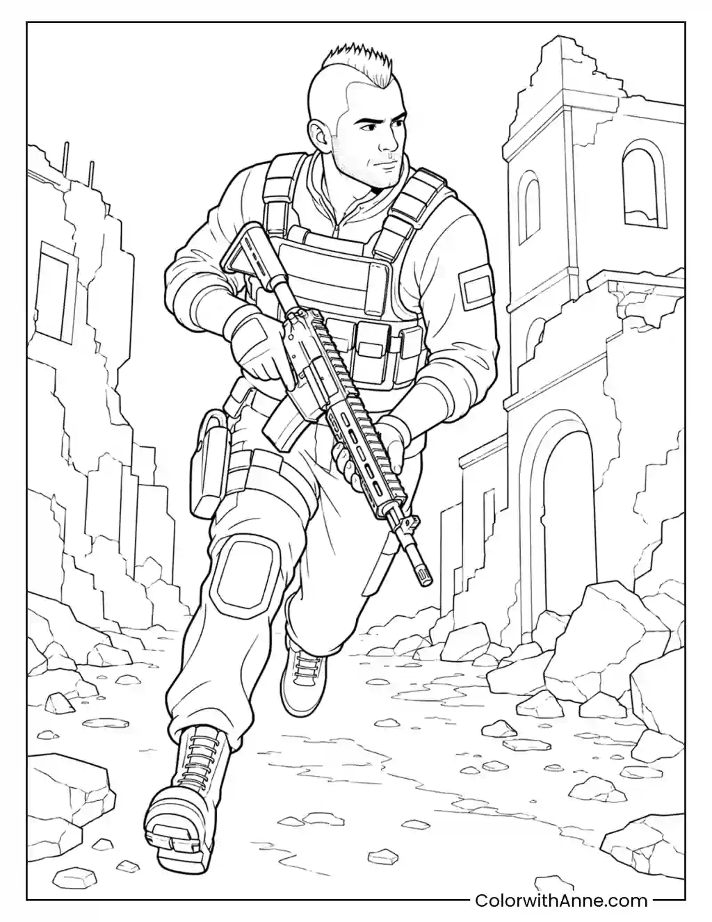 Soap MacTavish in Action coloring page