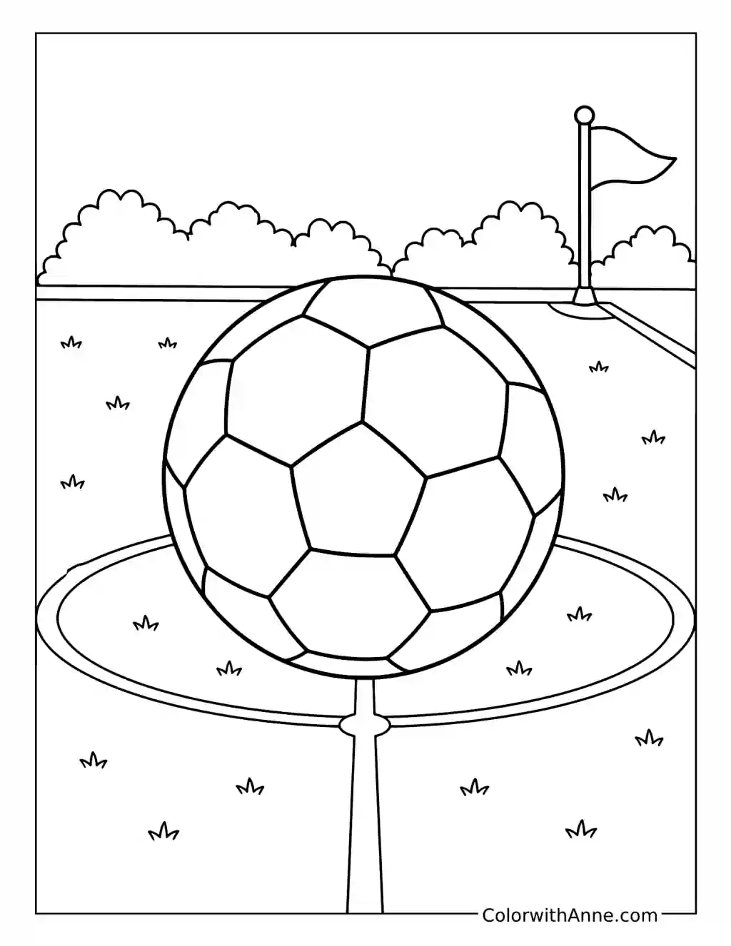 Soccer Ball at Center Field coloring page