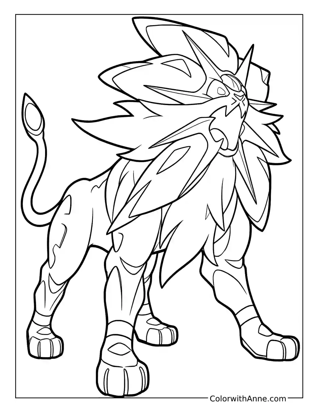 Solgaleo Standing Proudly coloring page