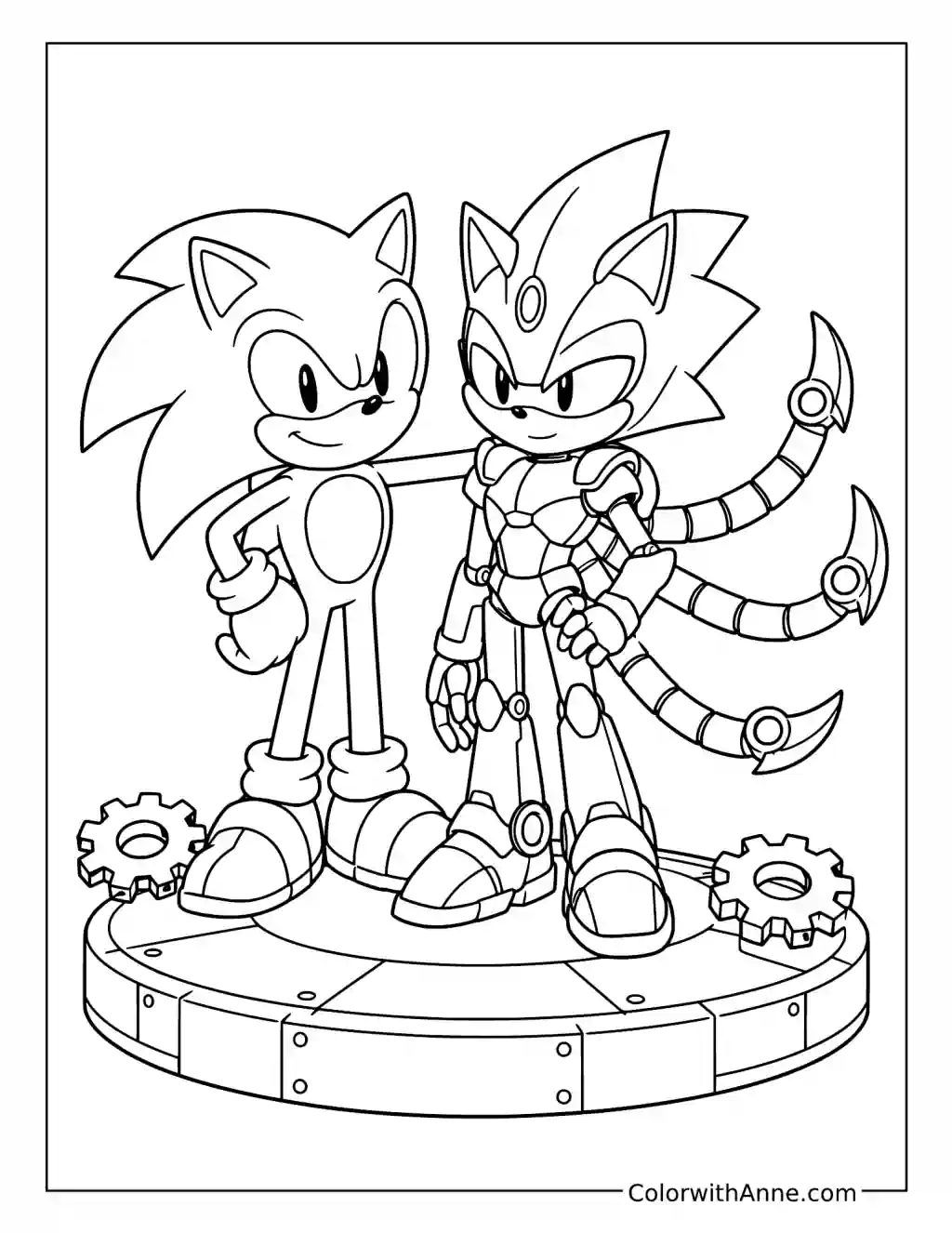 Sonic and Nine Best Friends coloring page