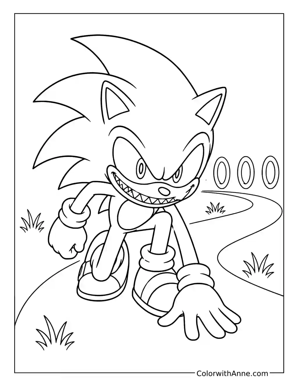 Sonic.EXE Crouching Before the Chase coloring page