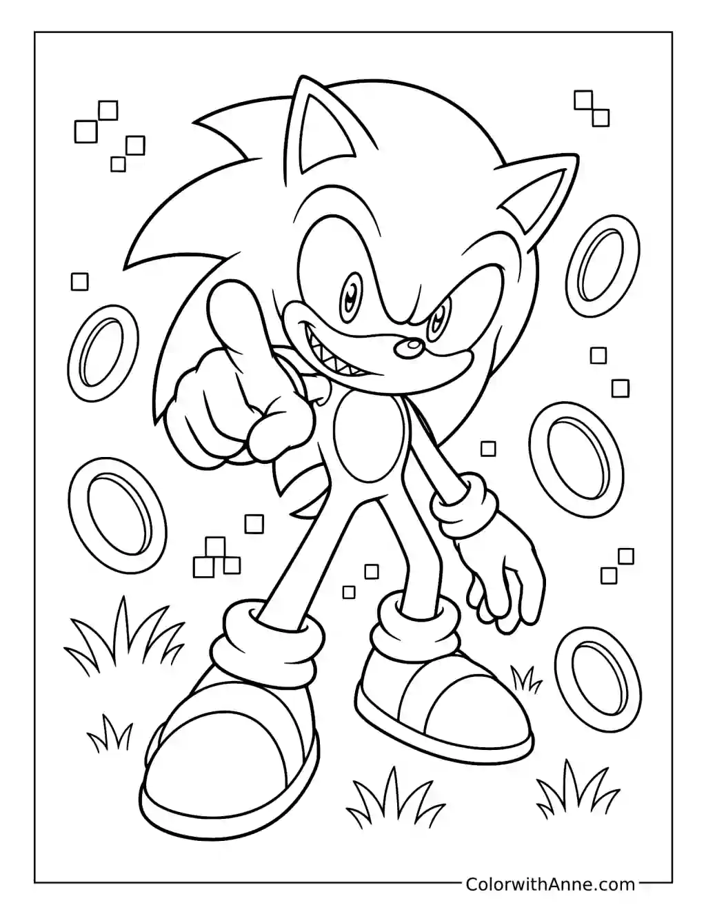 Sonic.EXE Pointing at the Player coloring page