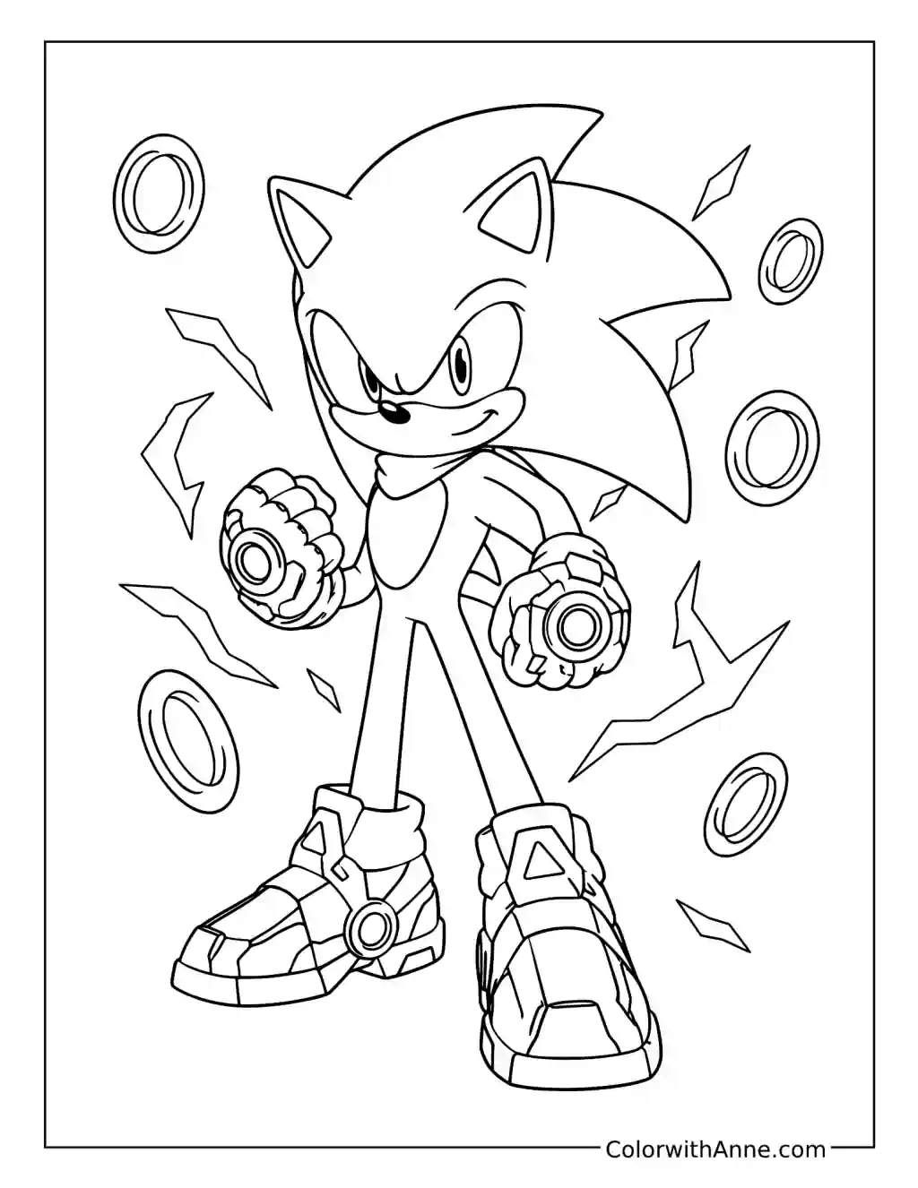 Sonic Prime Power Pose coloring page
