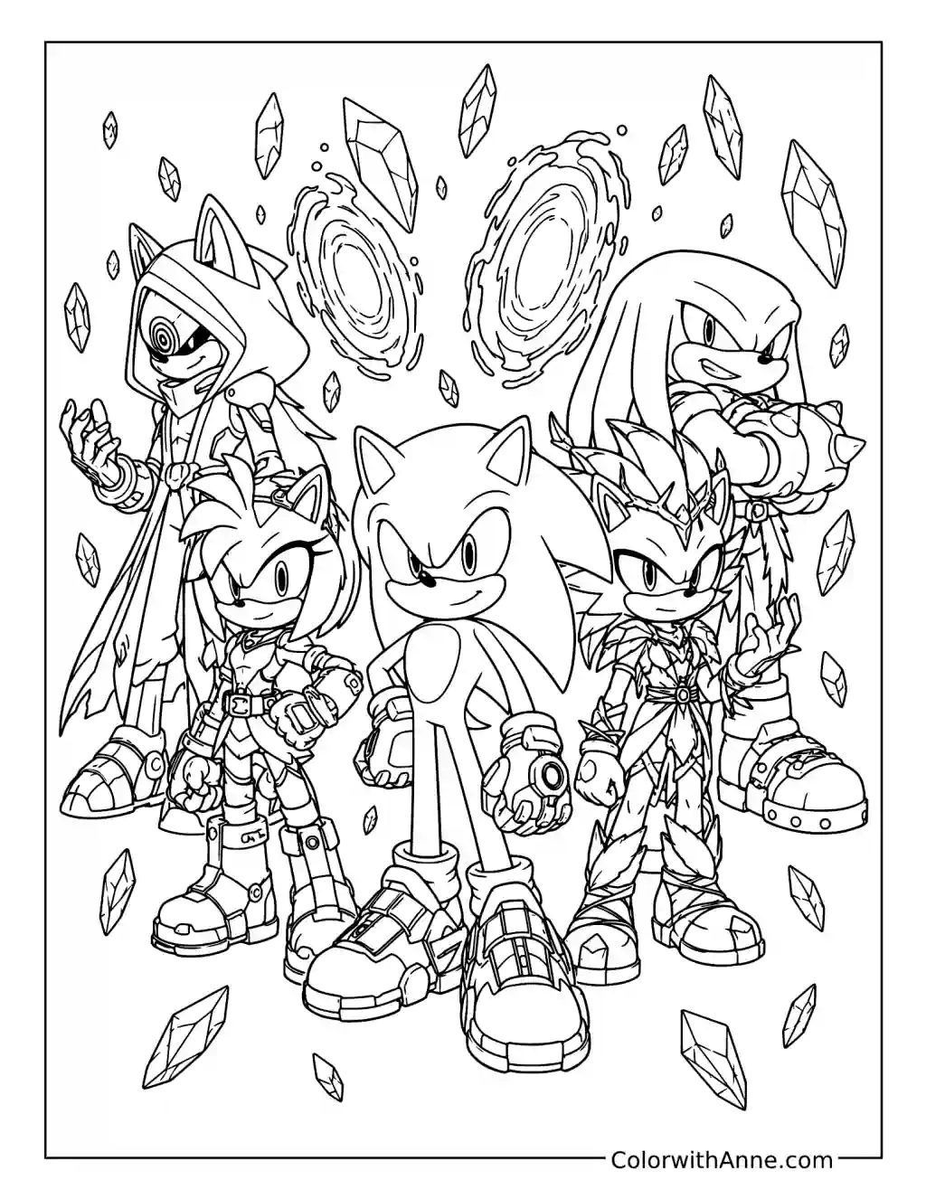 Sonic Prime Shatterverse Team coloring page