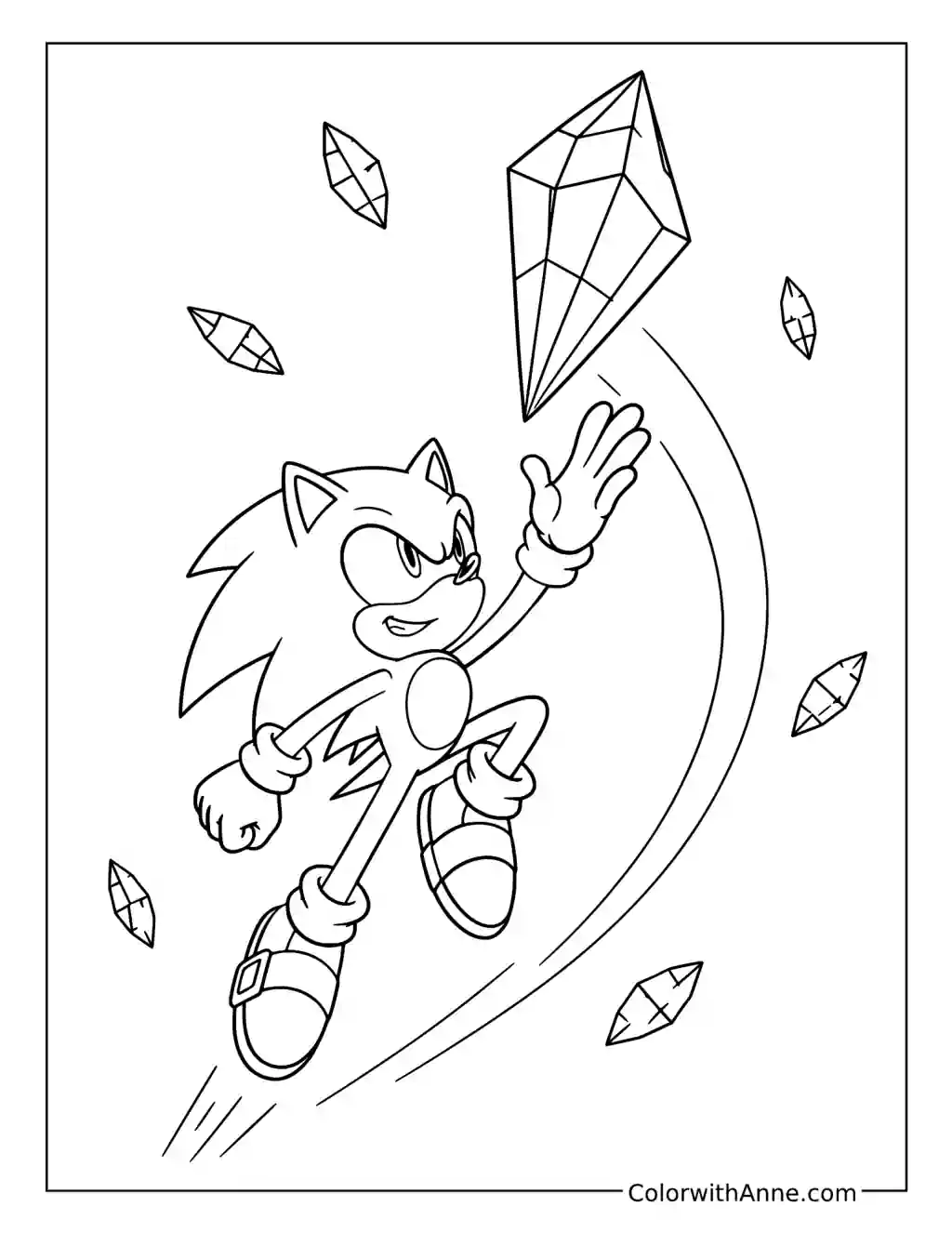 Sonic Reaching for the Paradox Prism coloring page