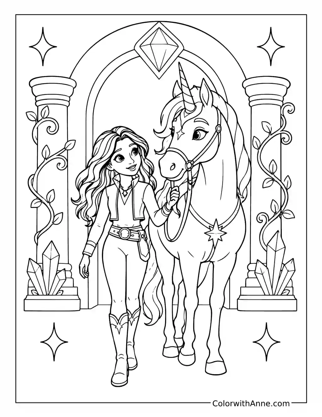 Sophia and Wildstar at the Hidden Temple coloring page