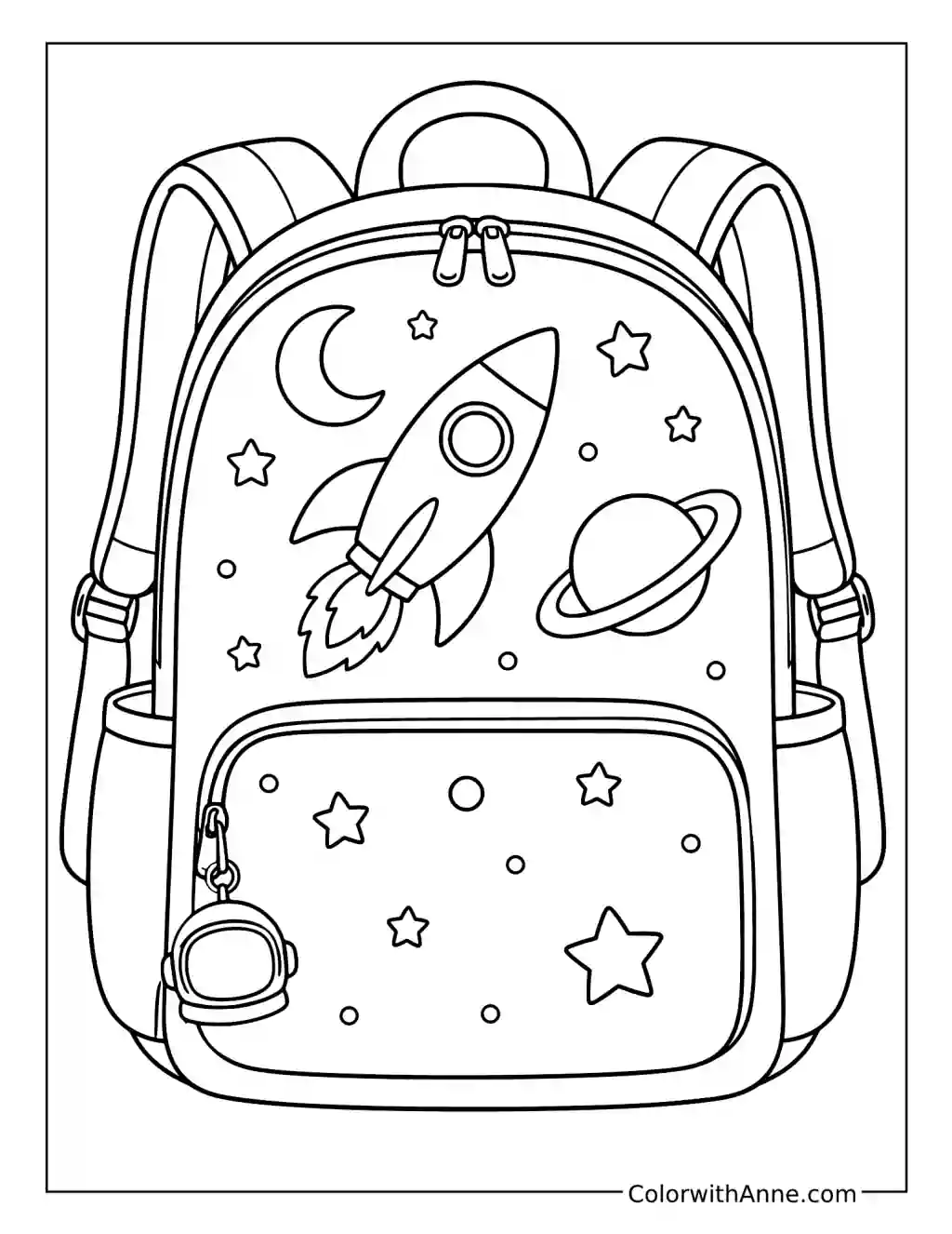 Space Explorer Backpack coloring page
