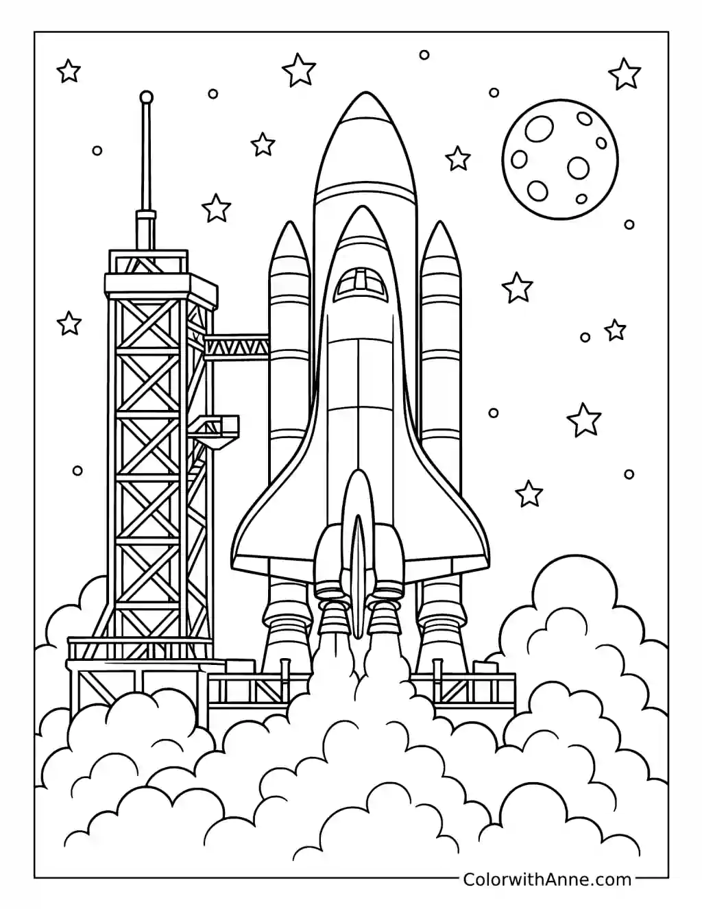 Space Shuttle Launch coloring page