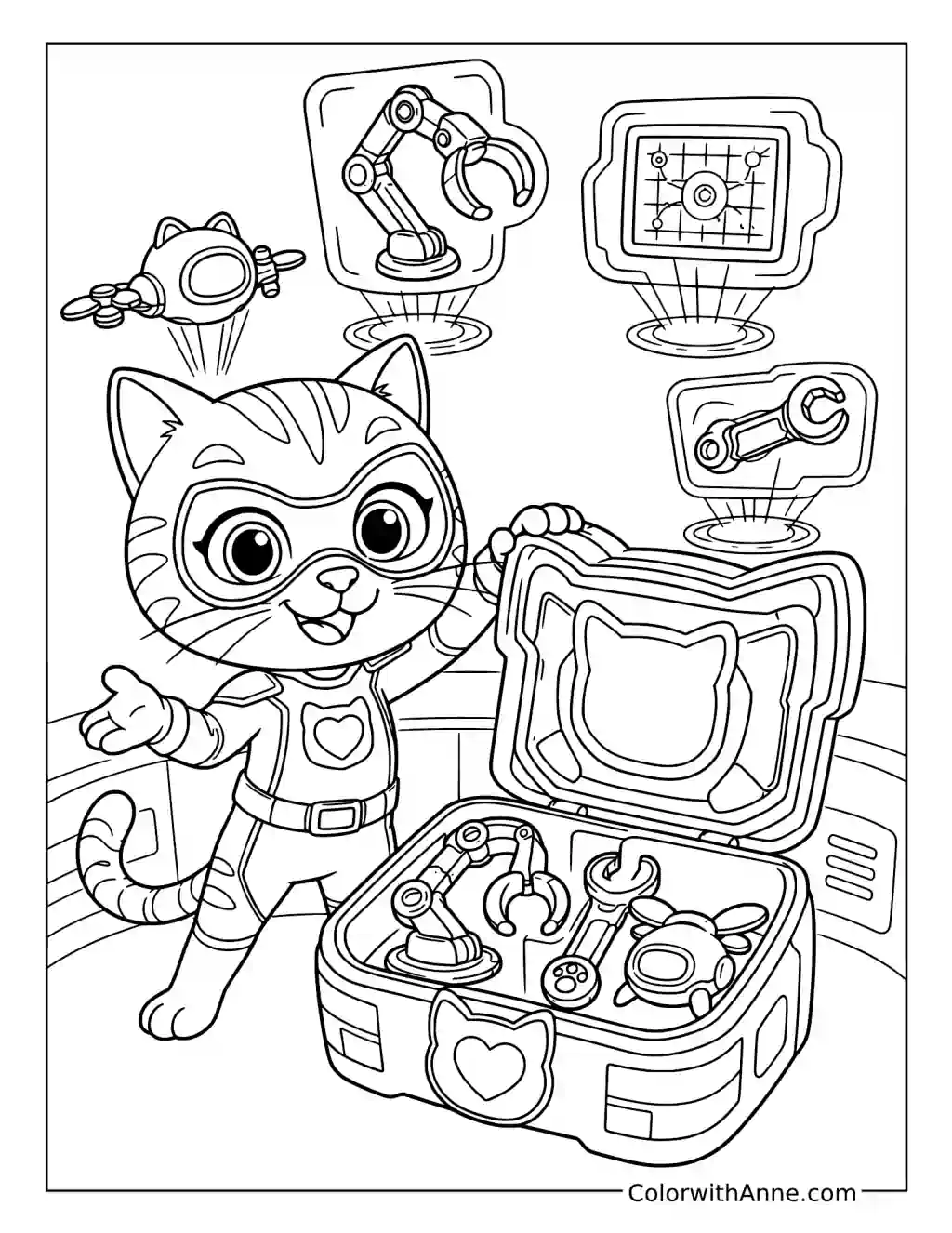 Sparks and the SuperKitty Kit coloring page