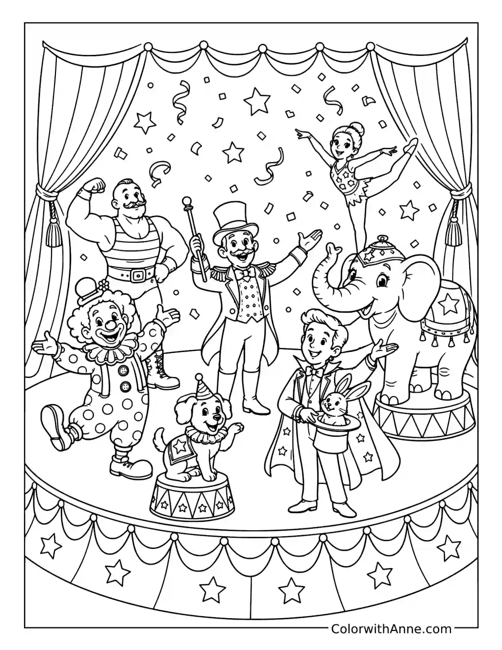 Spectacular Circus Finale coloring page