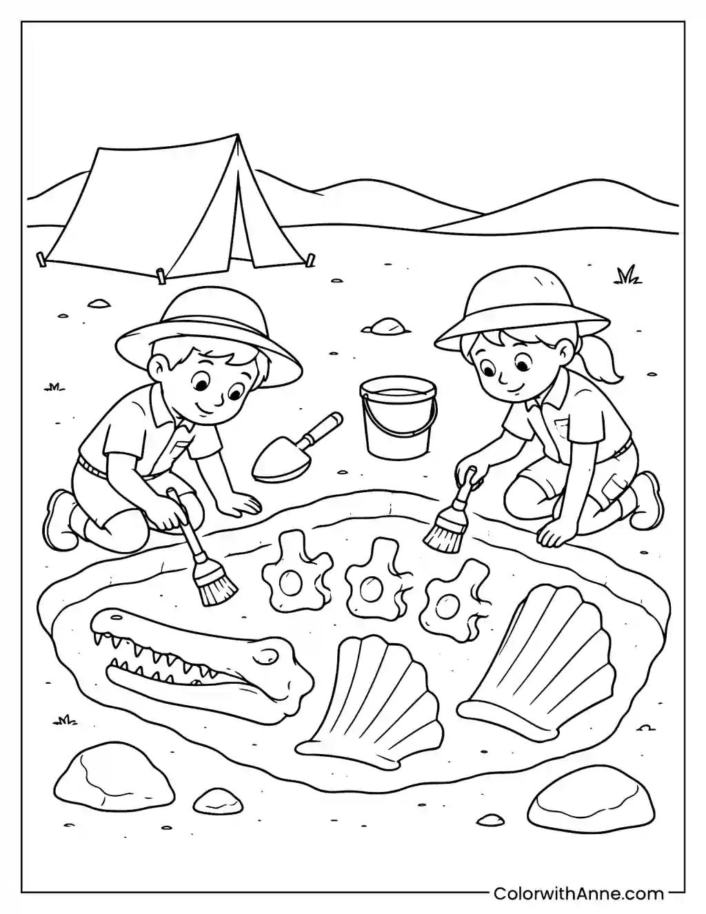 Spinosaurus Fossil Dig coloring page