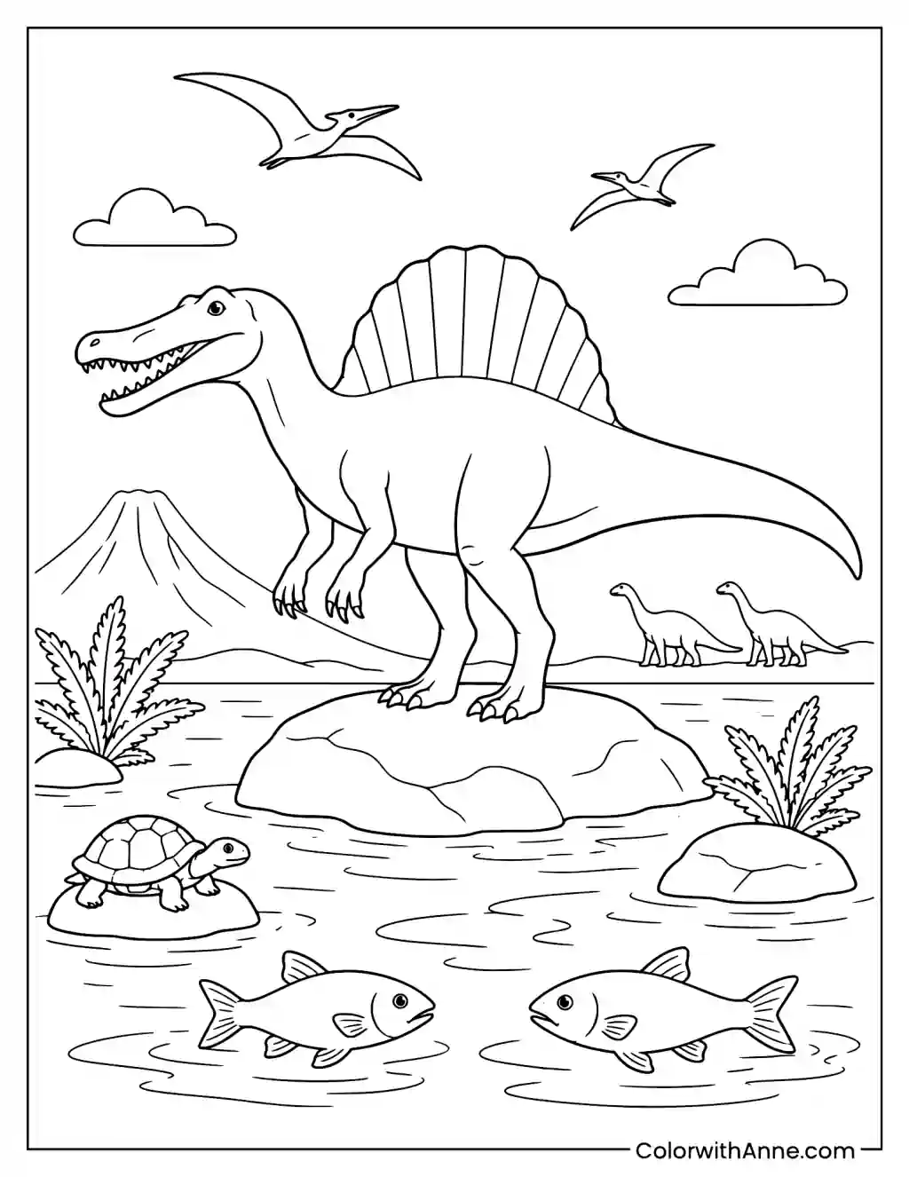 Spinosaurus River Kingdom coloring page