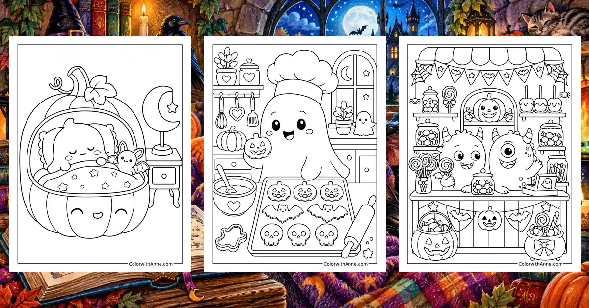 Spooky Cute Coloring Pages banner