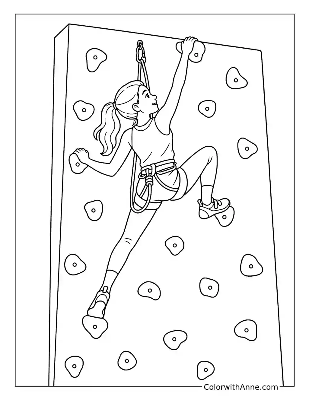 Sport Climbing Champion coloring page
