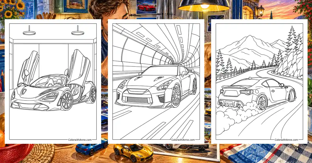 Sports Car Coloring Pages banner