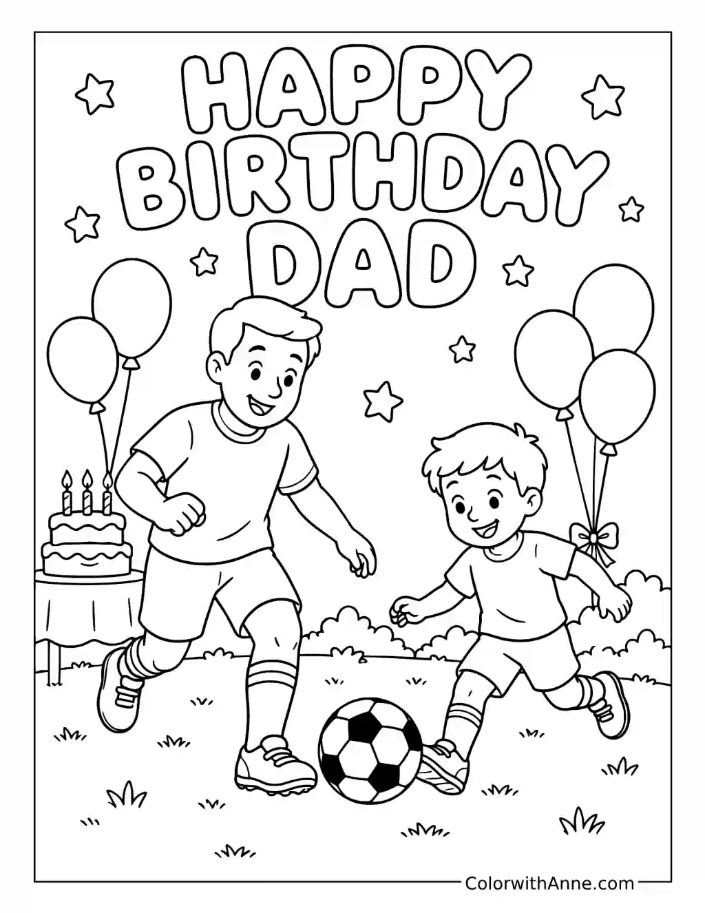Sports Dad Birthday coloring page