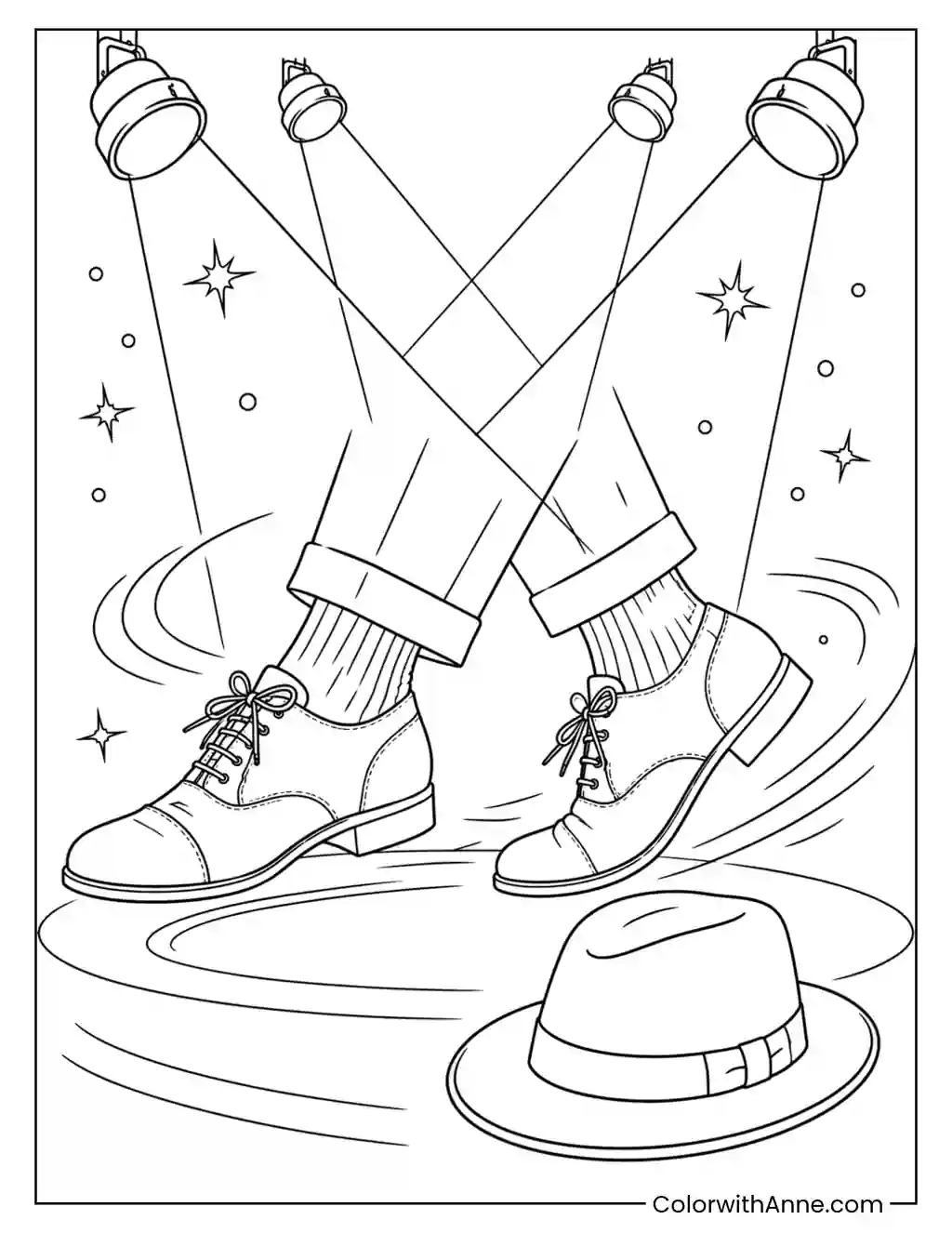 Spotlight Shoe Shuffle coloring page