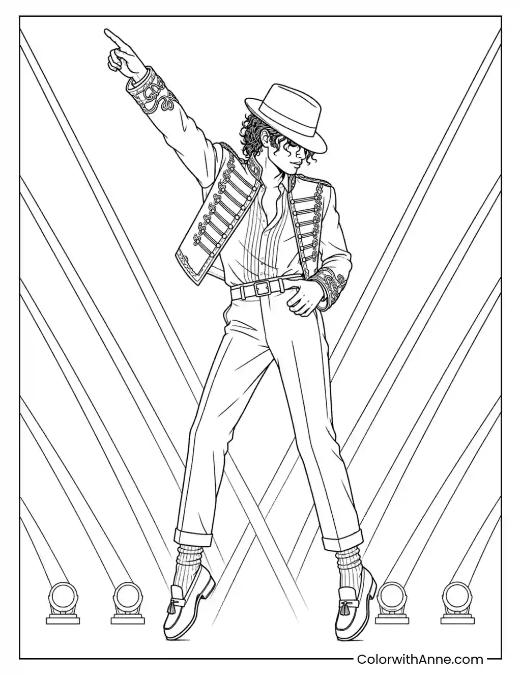 Spotlight Victory Pose coloring page