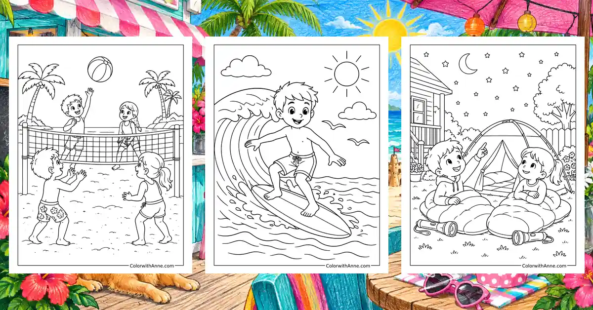 Spring Break Coloring Pages banner