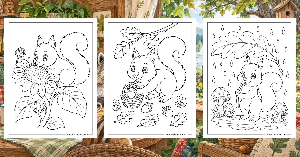 Squirrel Coloring Pages banner