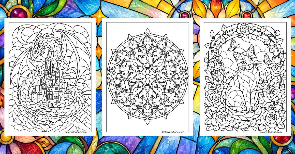Stained Glass Coloring Pages banner