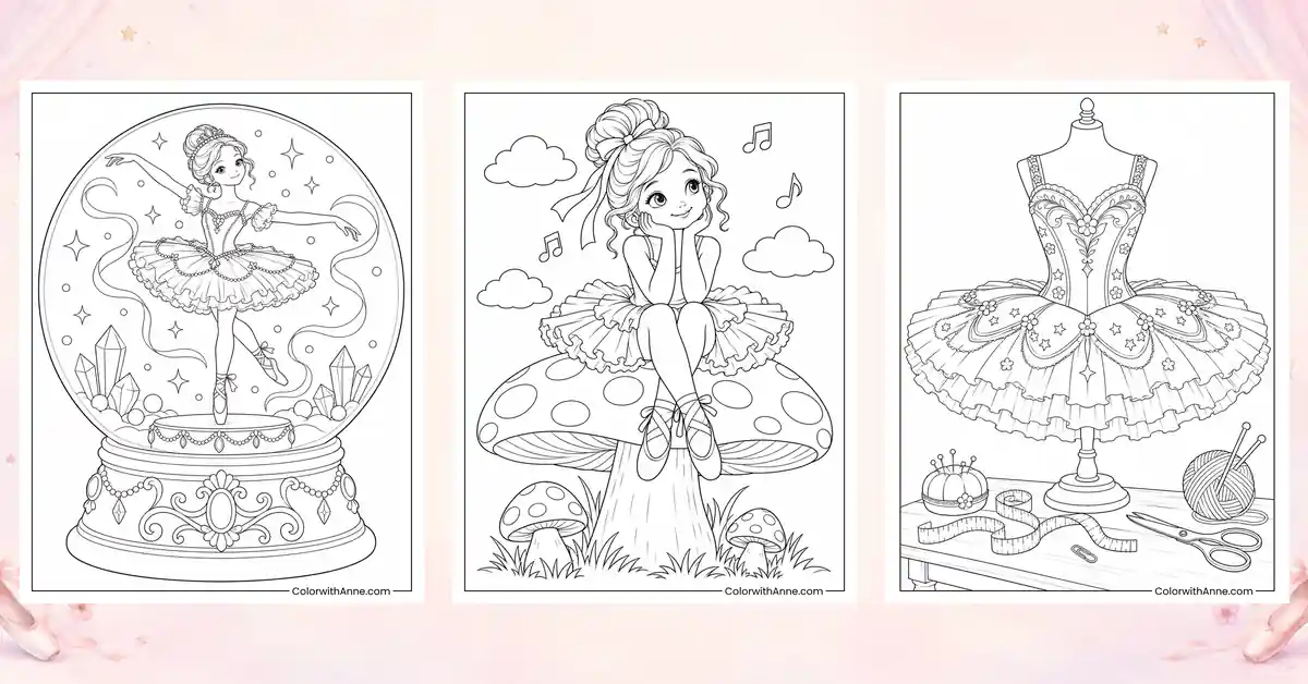 Ballerina Coloring Pages (Free PDF Printables)