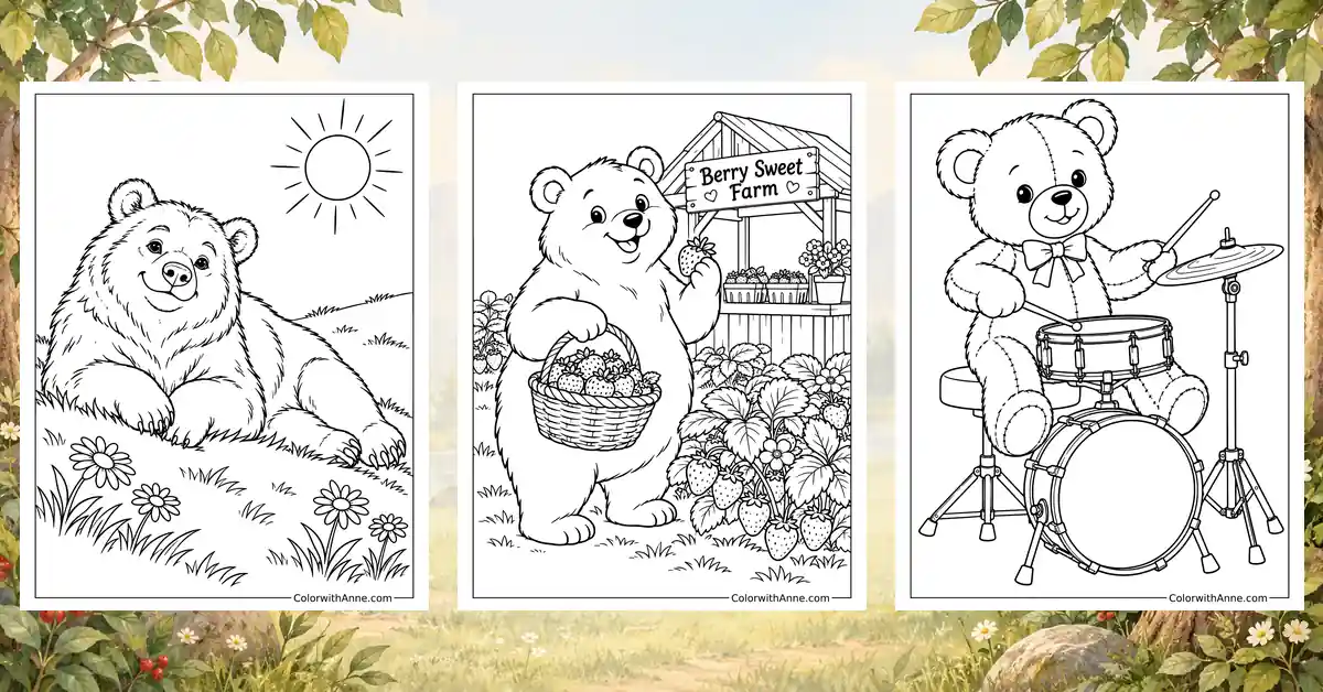 Bear Coloring Pages (Free PDF Printables)