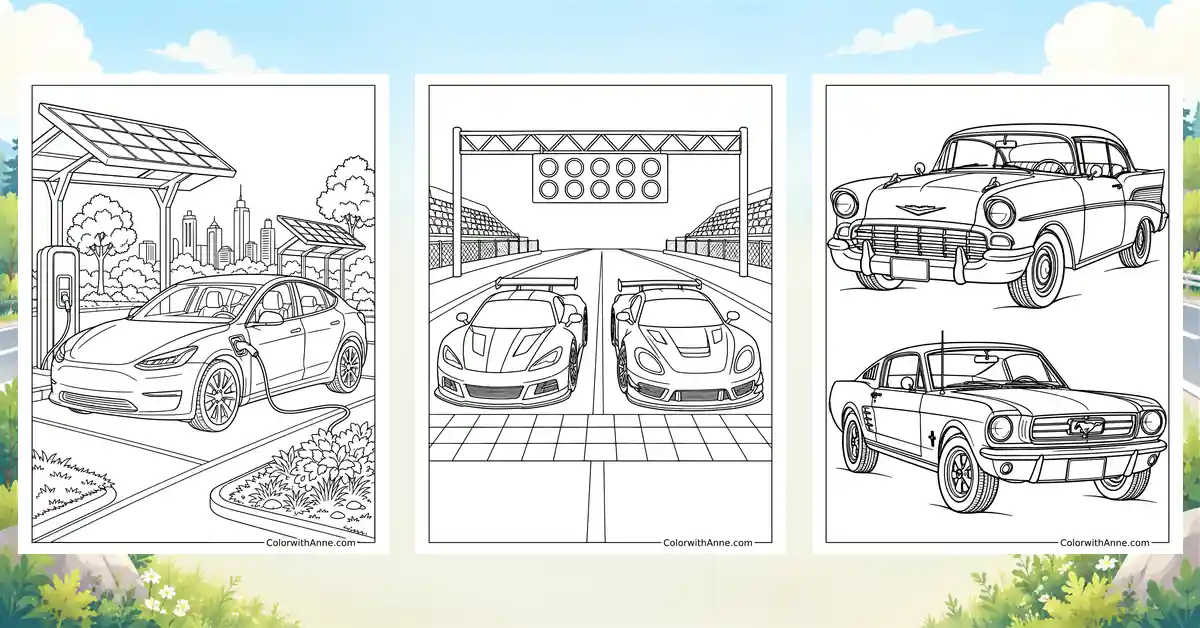 Car Coloring Pages (Free PDF Printables)