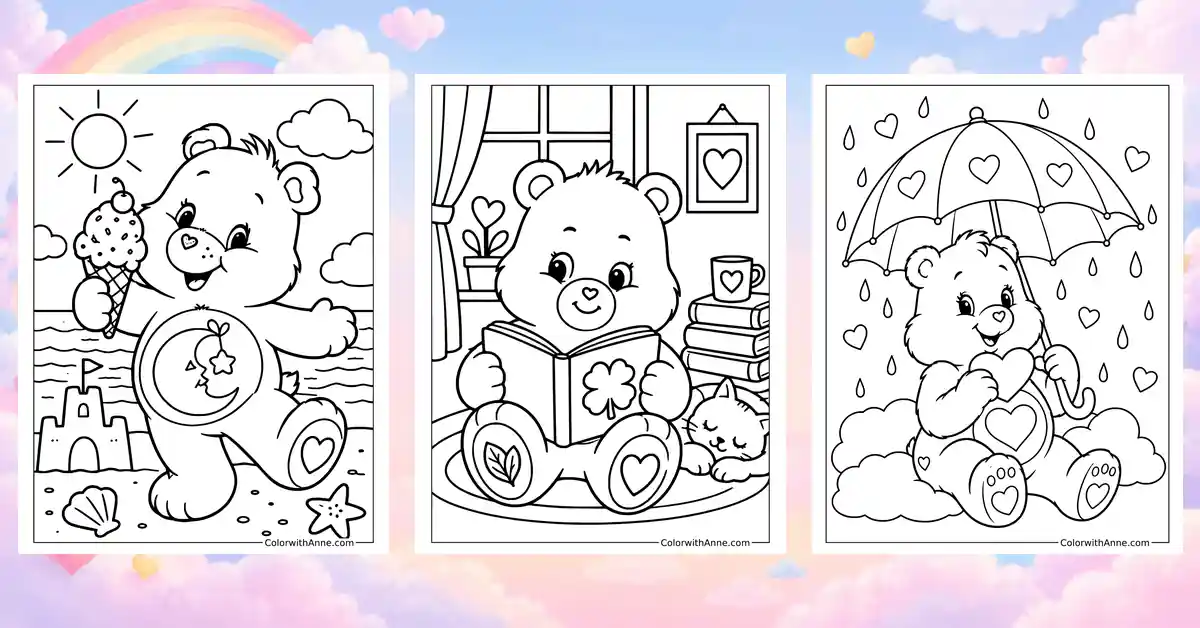 Care Bear Coloring Pages (Free PDF Printables)