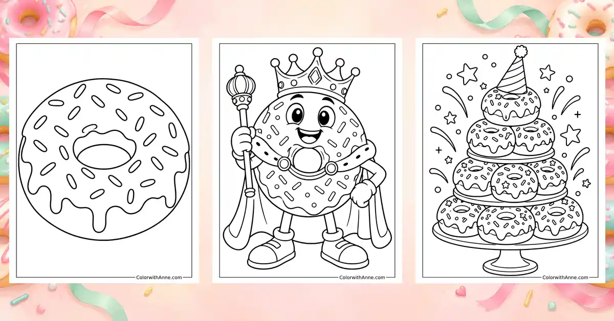 Donut Coloring Pages (Free PDF Printables)