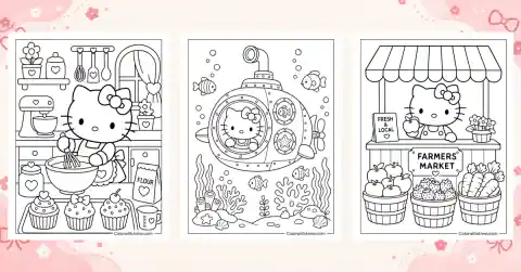 Hello Kitty Coloring Pages (Free PDF Printables)