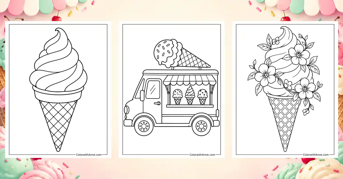 Ice Cream Coloring Pages (Free PDF Printables)