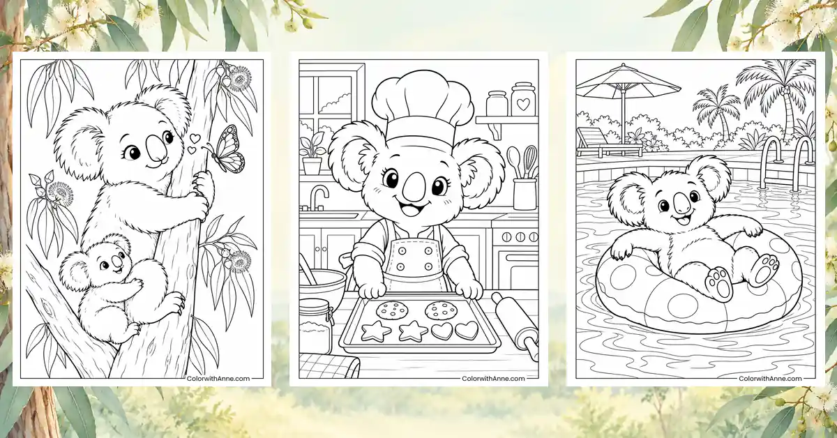Koala Coloring Pages (Free PDF Printables)