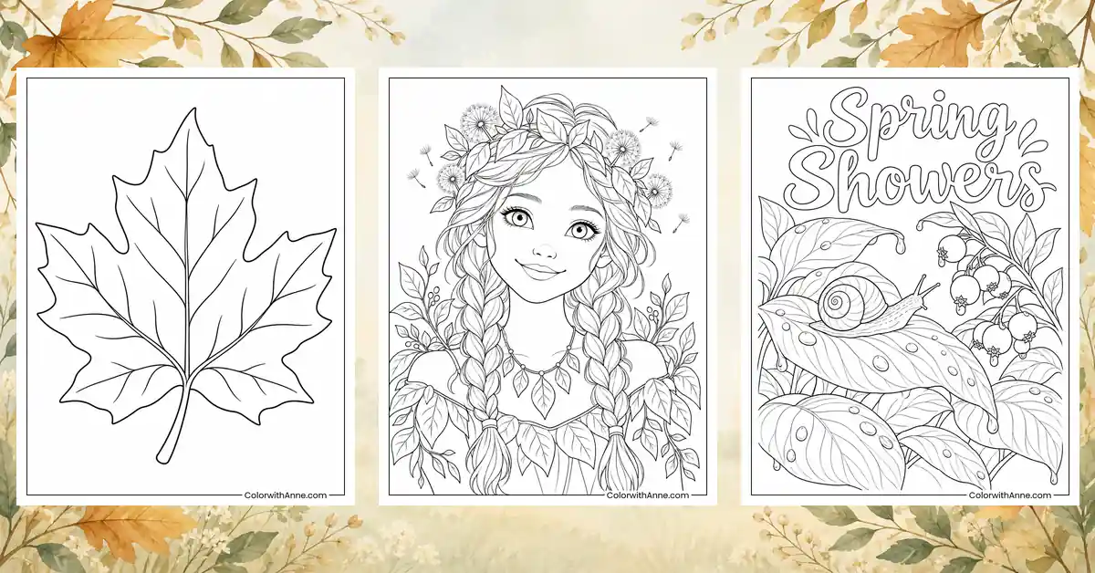 Leaf Coloring Pages (Free PDF Printables)