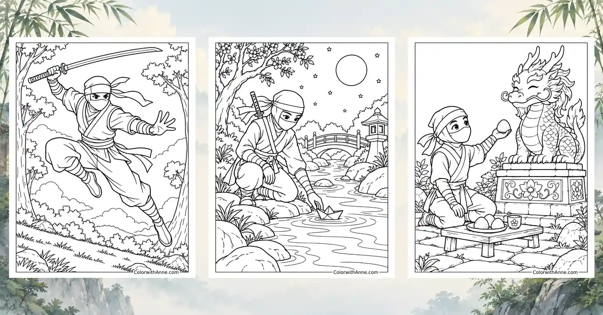 Ninja Coloring Pages (Free PDF Printables)