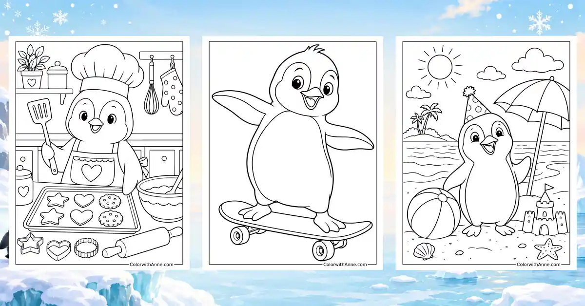 Penguin Coloring Pages (Free PDF Printables)