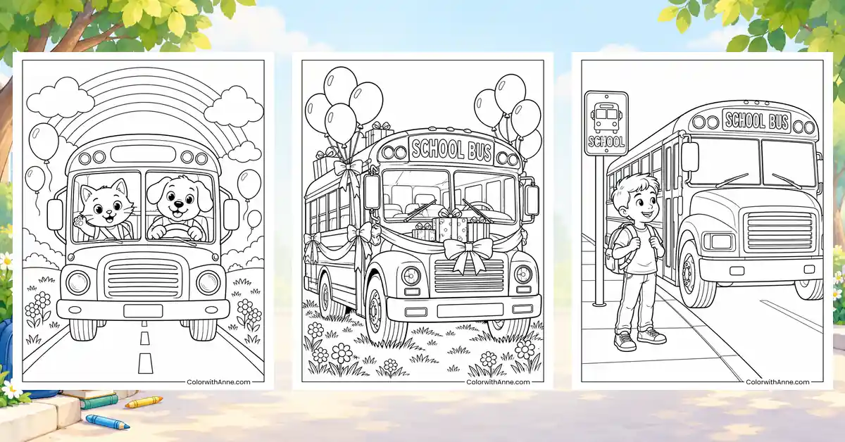 School Bus Coloring Pages (Free PDF Printables)
