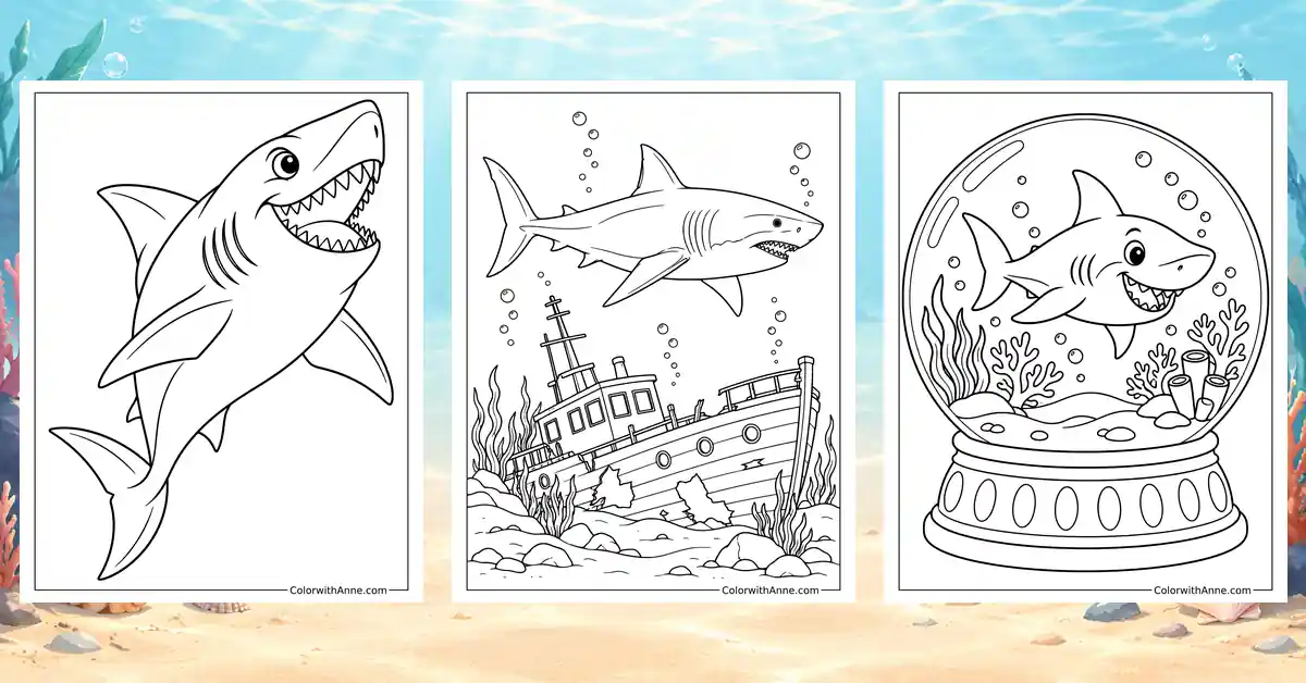 Shark Coloring Pages (Free PDF Printables)