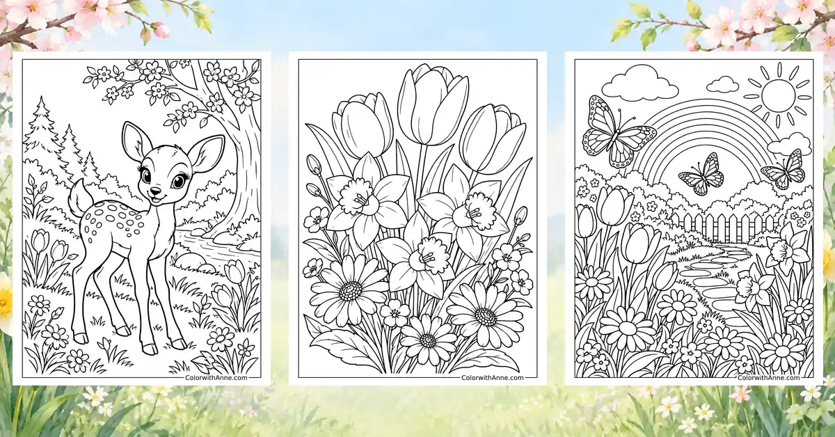 Spring Coloring Pages (Free PDF Printables)
