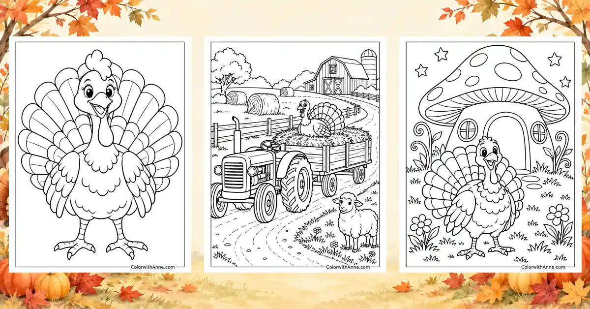 Turkey Coloring Pages (Free PDF Printables)