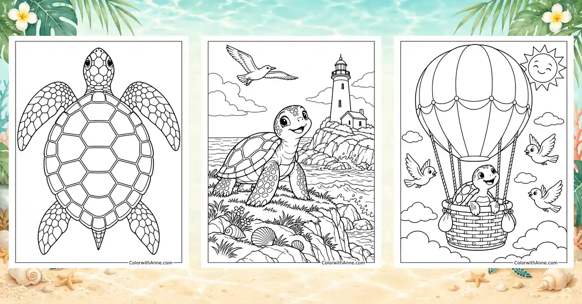 Turtle Coloring Pages (Free PDF Printables)