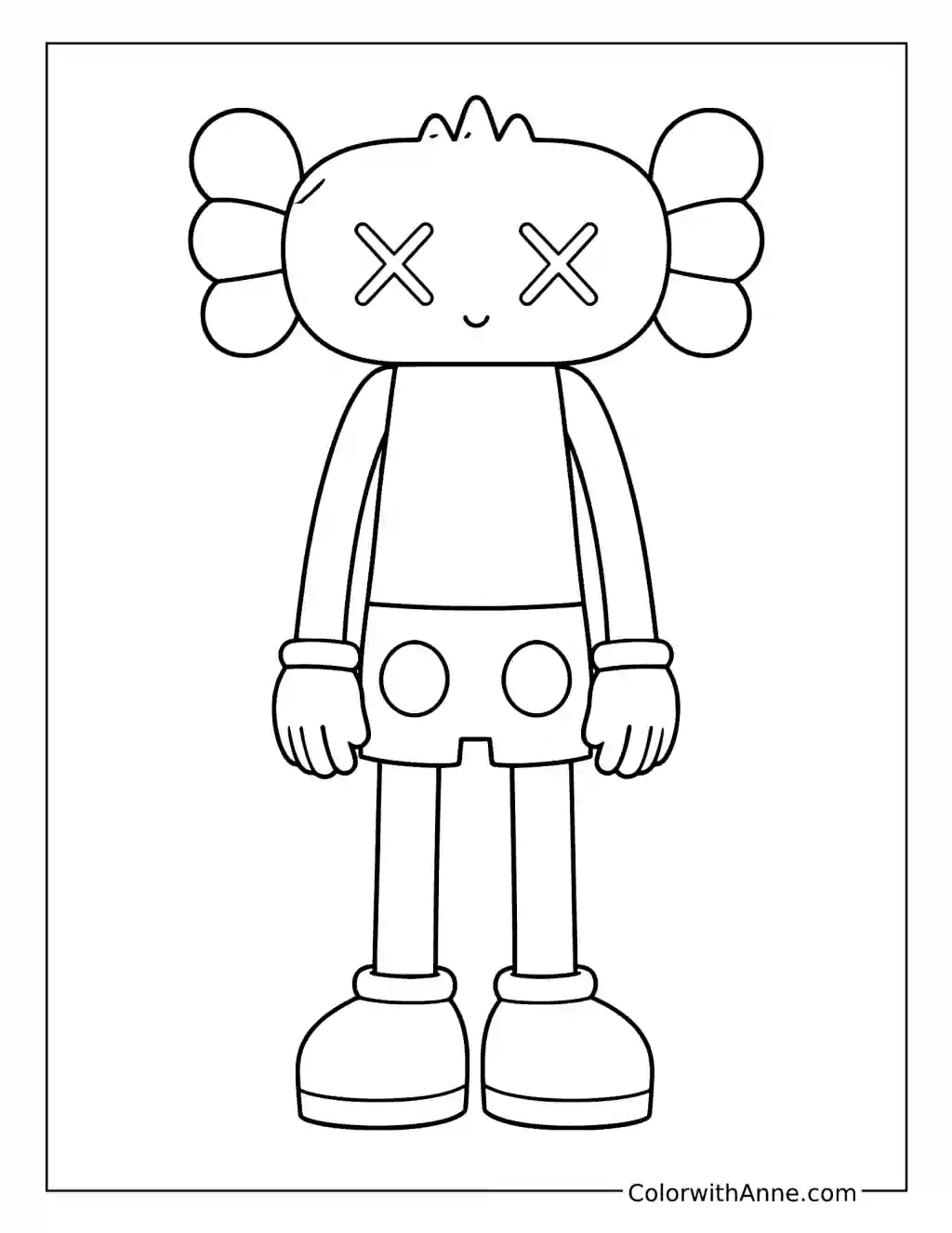 Standing X-Eyed Art Toy coloring page