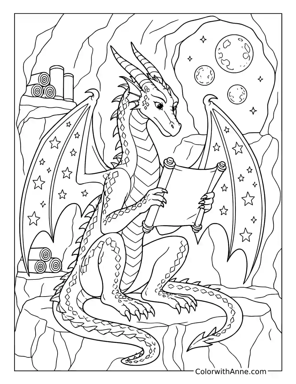 Starflight in the Scroll Library coloring page