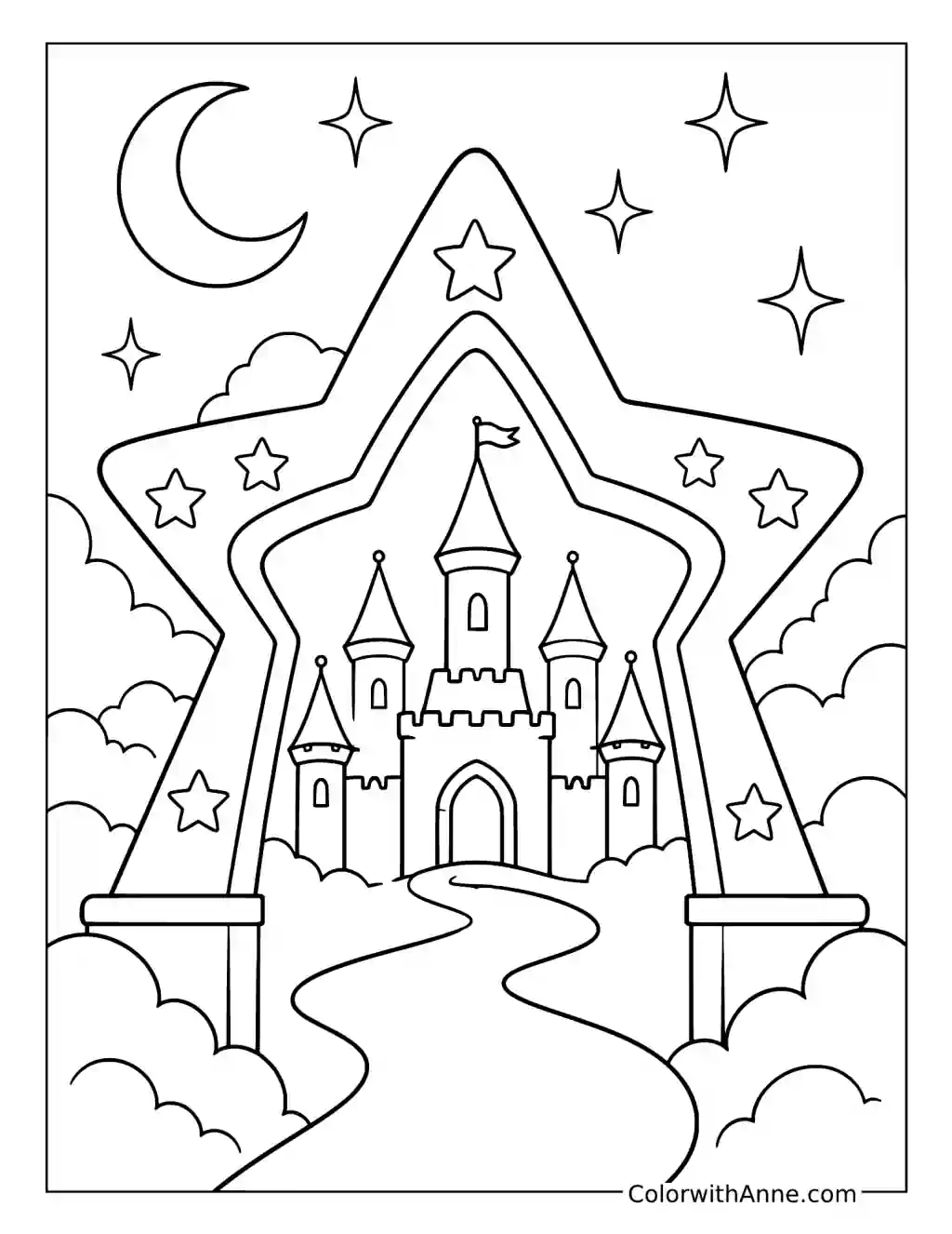 Starlight Archway Castle coloring page