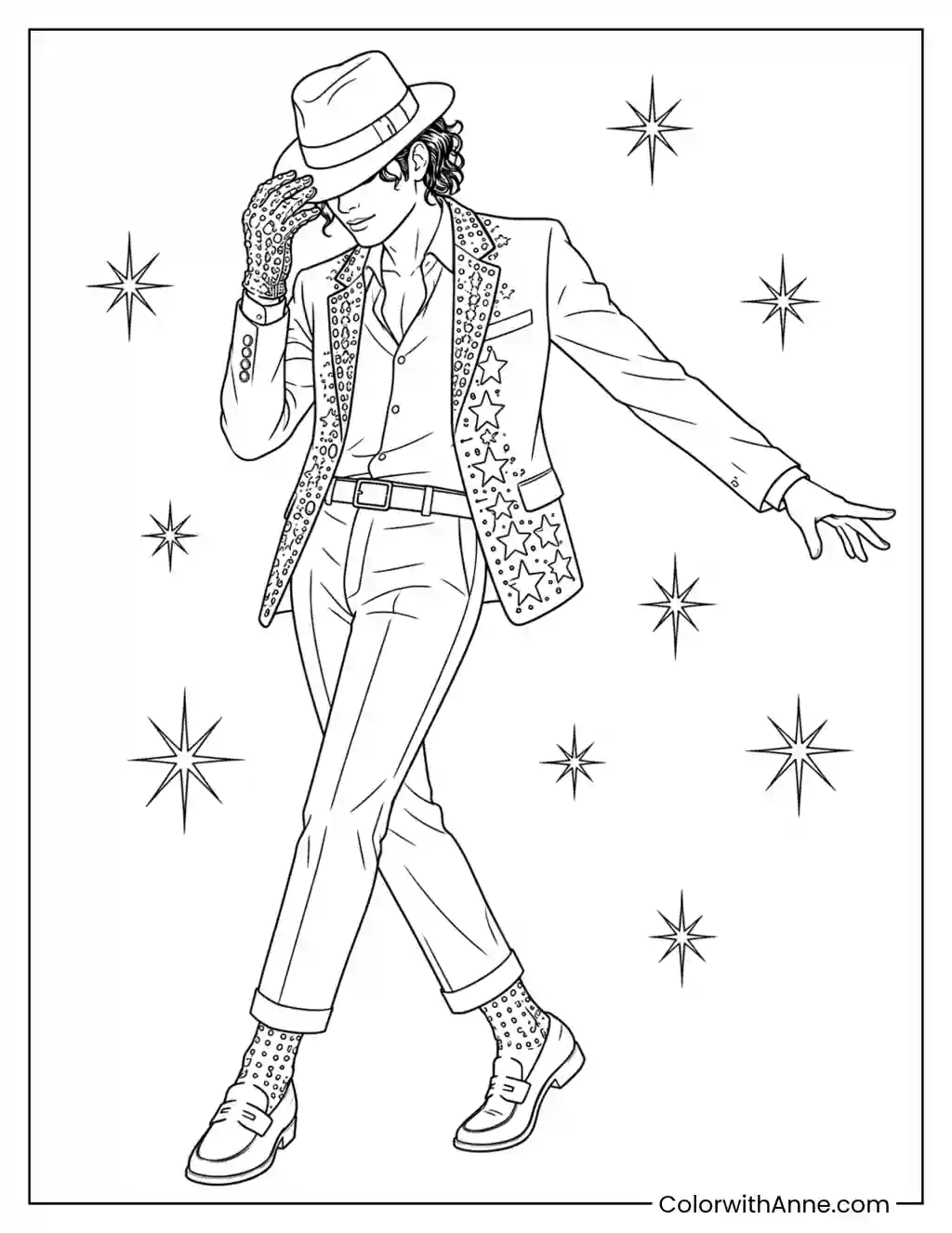 Starry Hat Tip coloring page