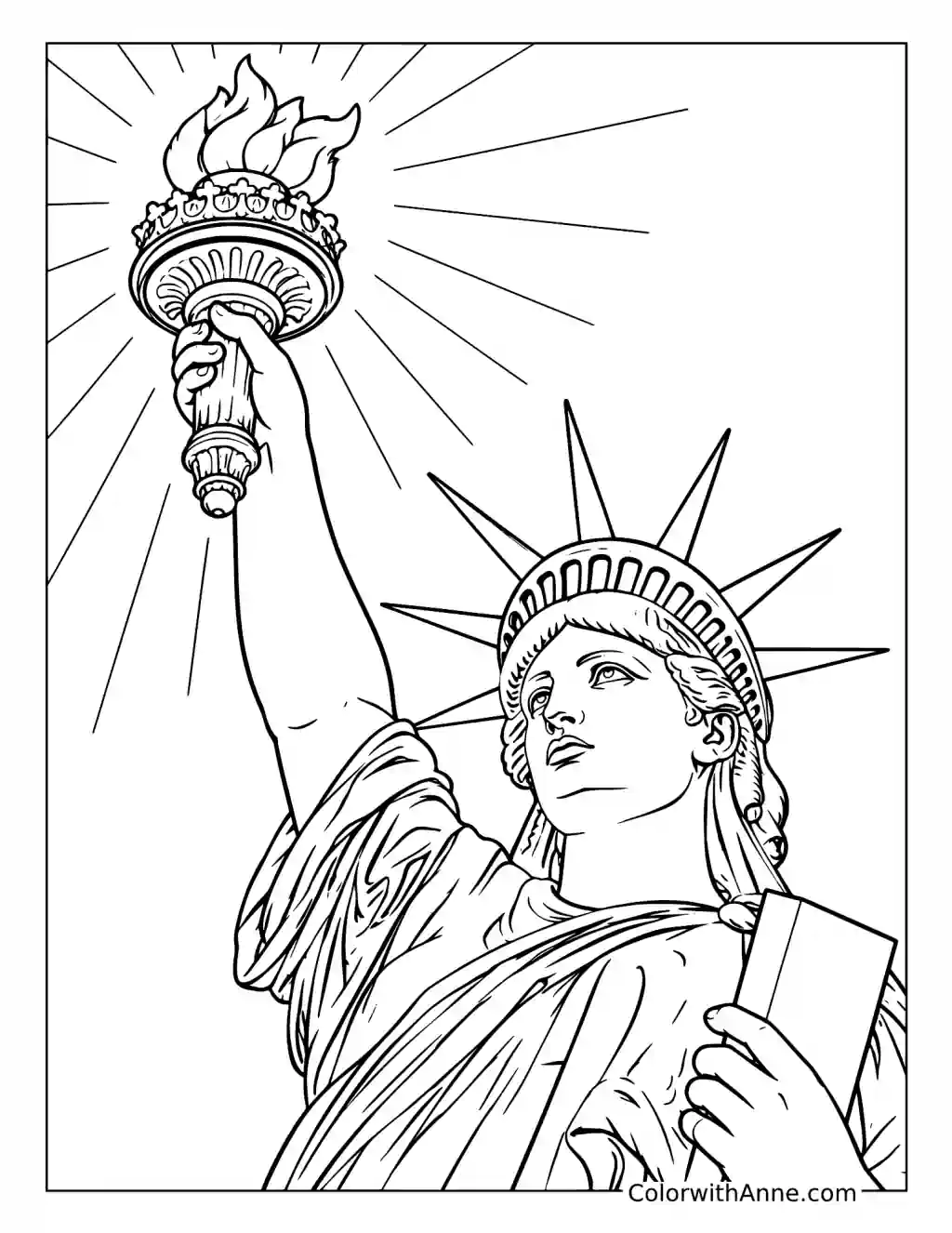 Statue of Liberty Torch coloring page
