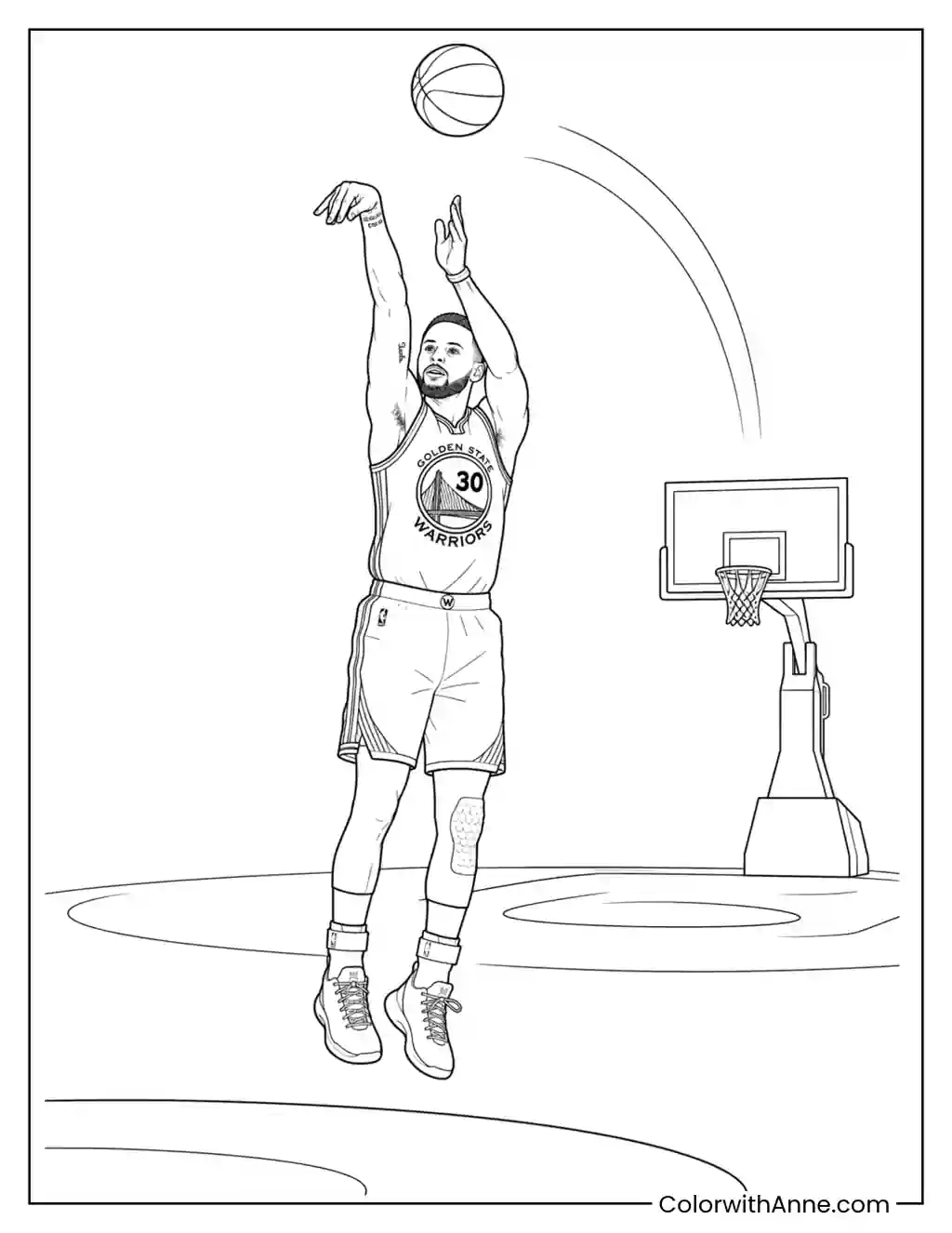 Stephen Curry Deep Three-Pointer coloring page
