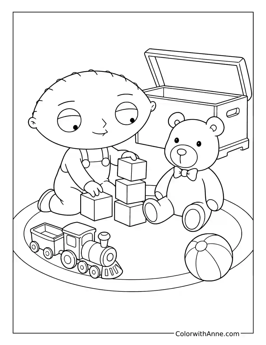 Stewie and Rupert coloring page